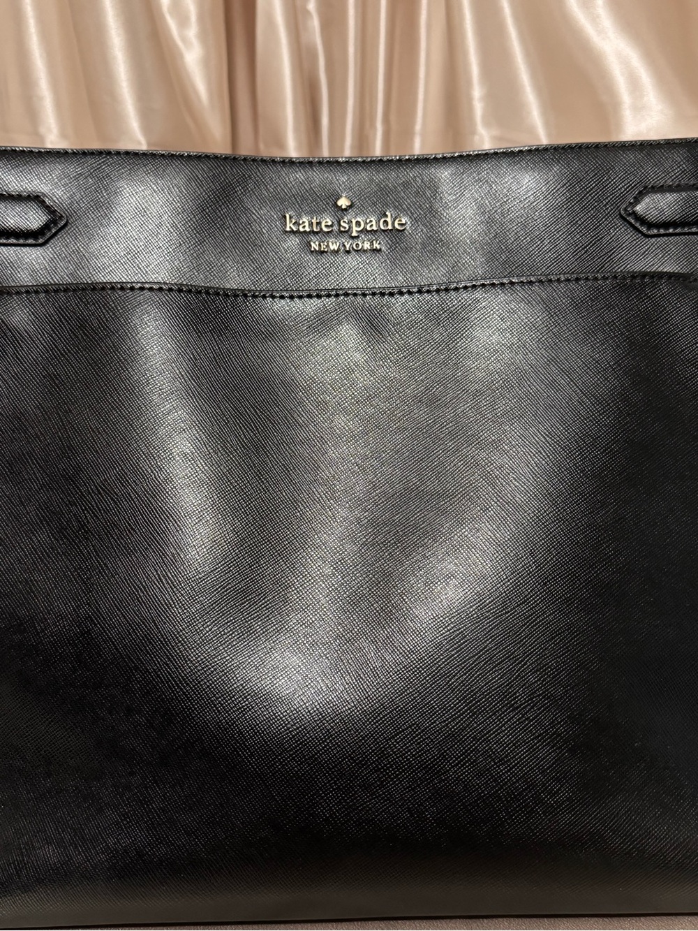 kate spade Staci New York Black Leather Tote Bag - Picture 2 of 16